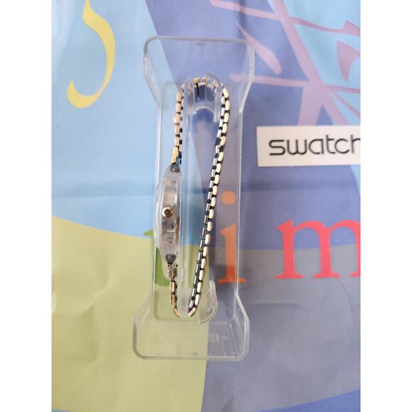 Vintage Swatch Watch MONOCULAR GK717 Daydate Dial with flex steel Band NIB - Picture 5 of 11